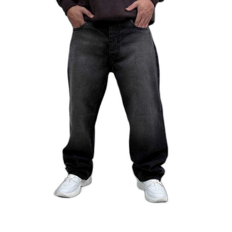 شلوار جین بگ مردانه طوسی طرح ساده