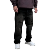 شلوار جین بگ مردانه مشکی طرح زاپدار