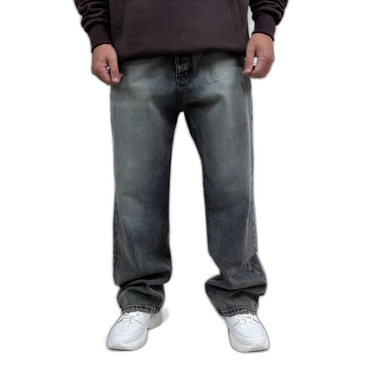 شلوار جین بگ مردانه طوسی طرح ساده