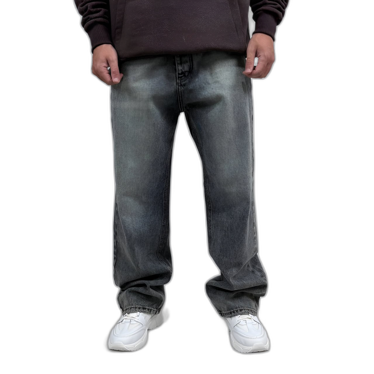 شلوار جین بگ مردانه طوسی طرح ساده