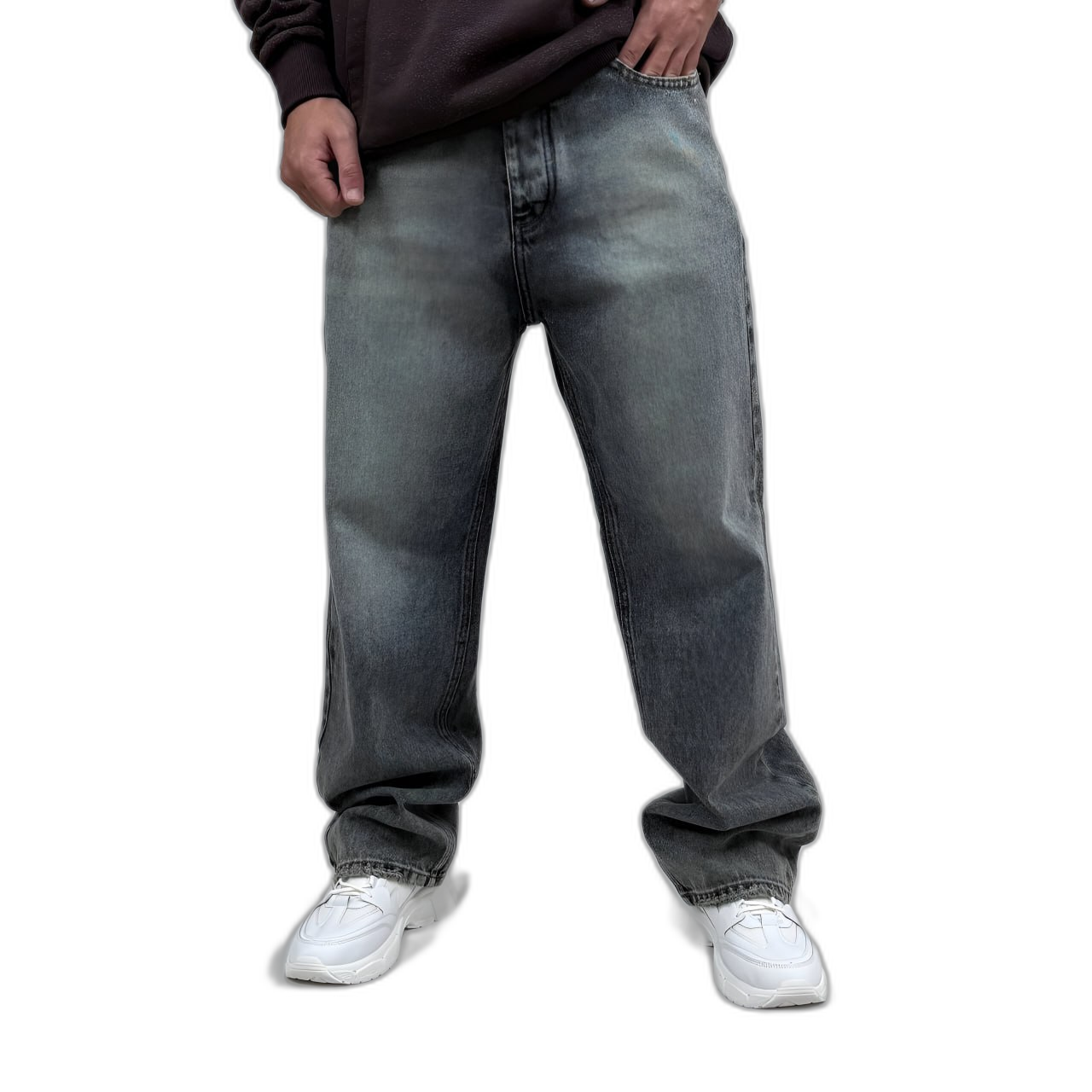 شلوار جین بگ مردانه طوسی طرح ساده