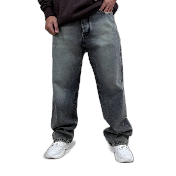 شلوار جین بگ مردانه طوسی طرح ساده