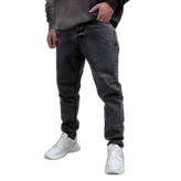 شلوار جین مام فیت مردانه طوسی طرح ساده