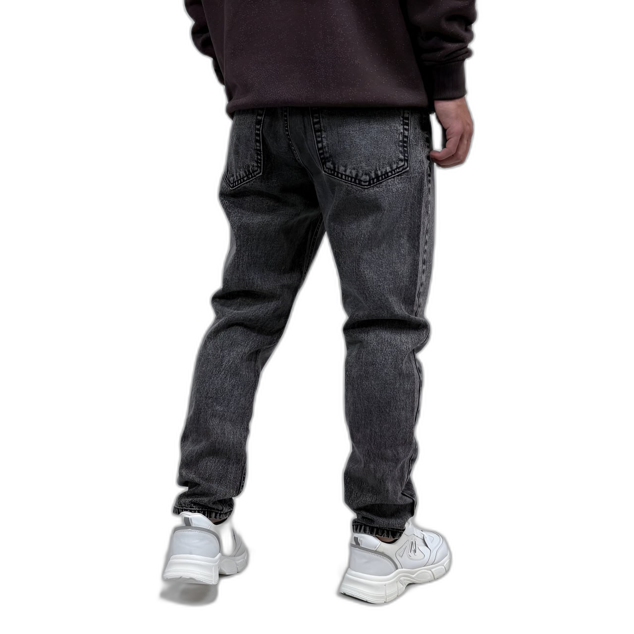 شلوار جین مام فیت مردانه طوسی طرح ساده