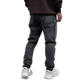 شلوار جین مام فیت مردانه طوسی طرح ساده