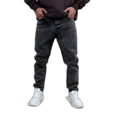 شلوار جین مام فیت مردانه طوسی طرح ساده