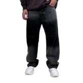 شلوار جین بگ مردانه طوسی مشکی مدل دورنگ