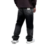 شلوار جین بگ مردانه طوسی مشکی مدل دورنگ