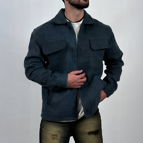 پیراهن کتی فوتر مردانه آبی مدل دوجیب