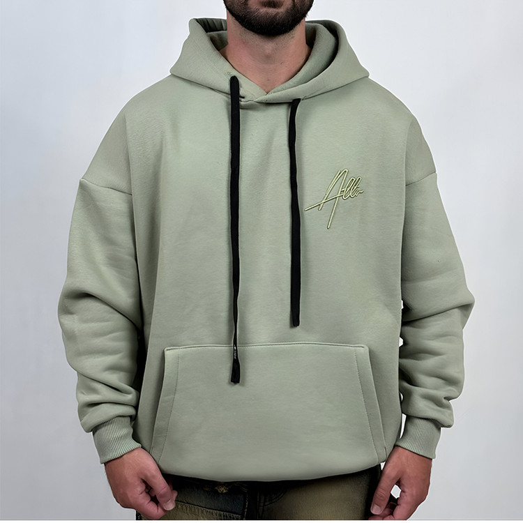 هودی پنبه سه نخ سبز مدل مینمیال ATT