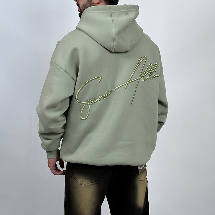 هودی پنبه سه نخ سبز مدل مینمیال ATT