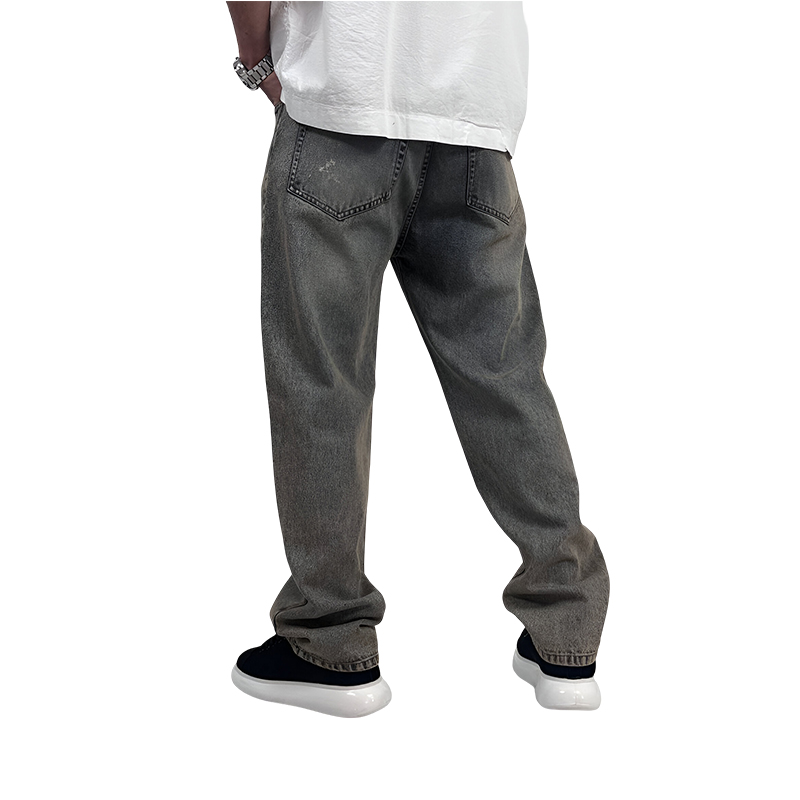 شلوار جین بگ مردانه طوسی مدل ساده| خرید اقساطی لباس