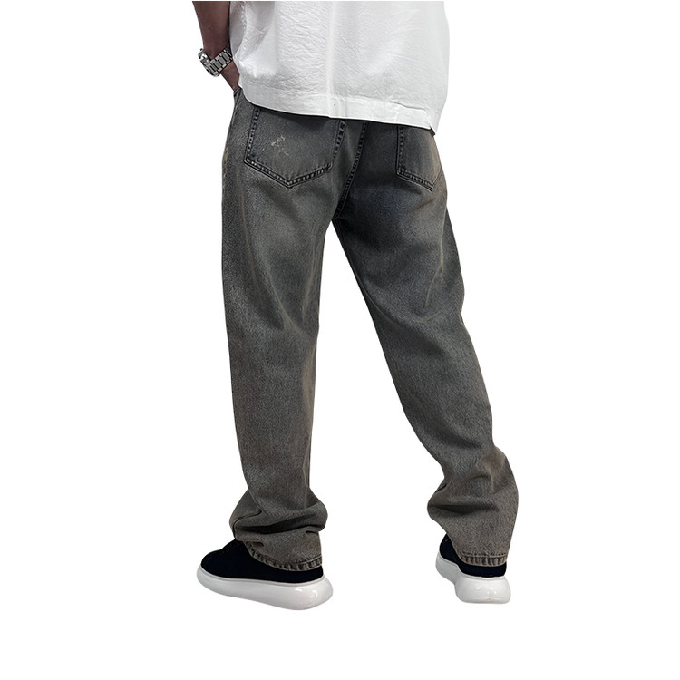 شلوار جین بگ مردانه طوسی مدل ساده| خرید اقساطی لباس