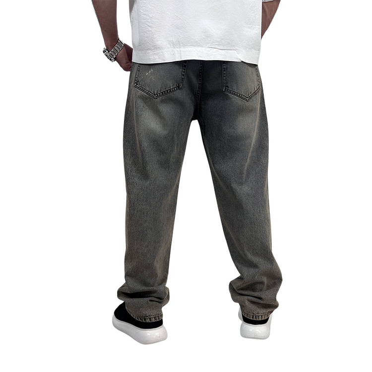 شلوار جین بگ مردانه طوسی مدل ساده| خرید اقساطی لباس