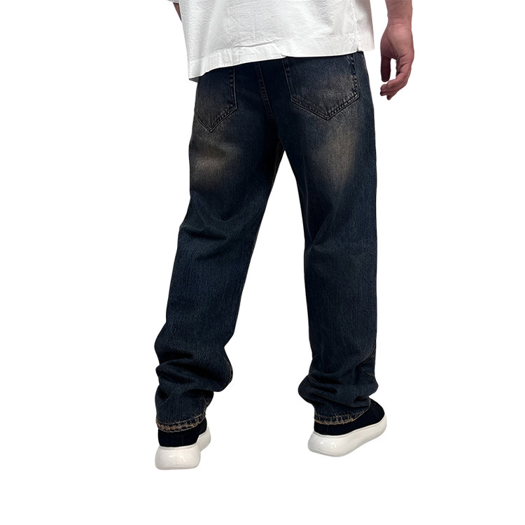 شلوار جین بگ مردانه آبی مدل زاپ| خرید شلوار بگ مردانه