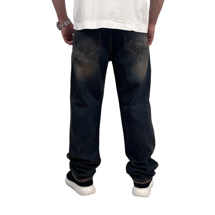 شلوار جین بگ مردانه آبی مدل زاپ| خرید شلوار بگ مردانه