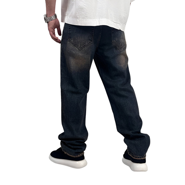 شلوار جین بگ مردانه آبی مدل زاپ| خرید شلوار بگ مردانه