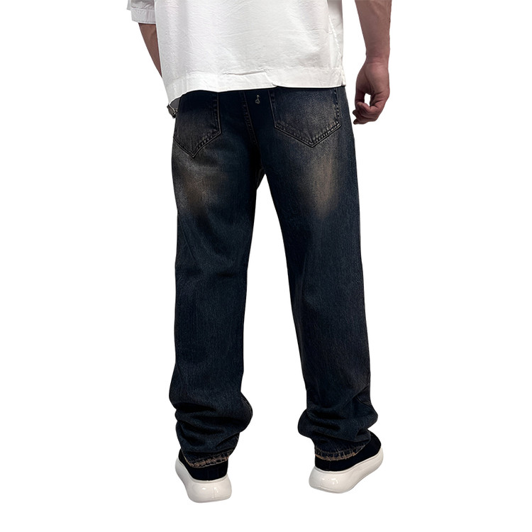 شلوار جین بگ مردانه آبی مدل زاپ | خرید شلوار بگ مردانه