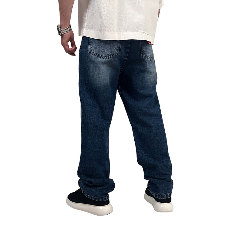 شلوار جین بگ مردانه آبی مدل براش| خرید انواع شلوار بگ
