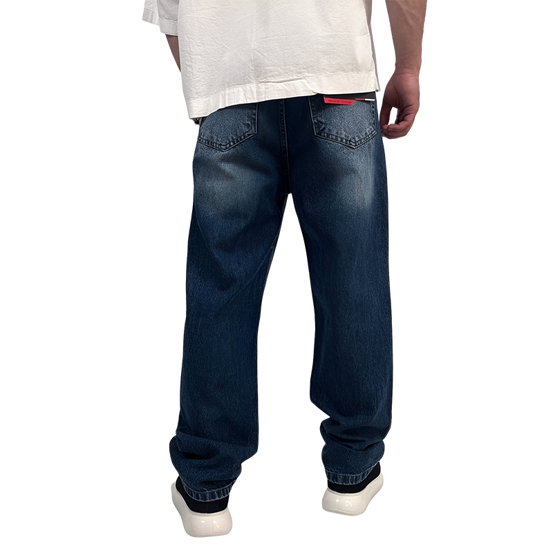 شلوار جین بگ مردانه آبی مدل براش| خرید انواع شلوار بگ