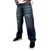 شلوار جین بگ مردانه آبی مدل براش| خرید انواع شلوار بگ