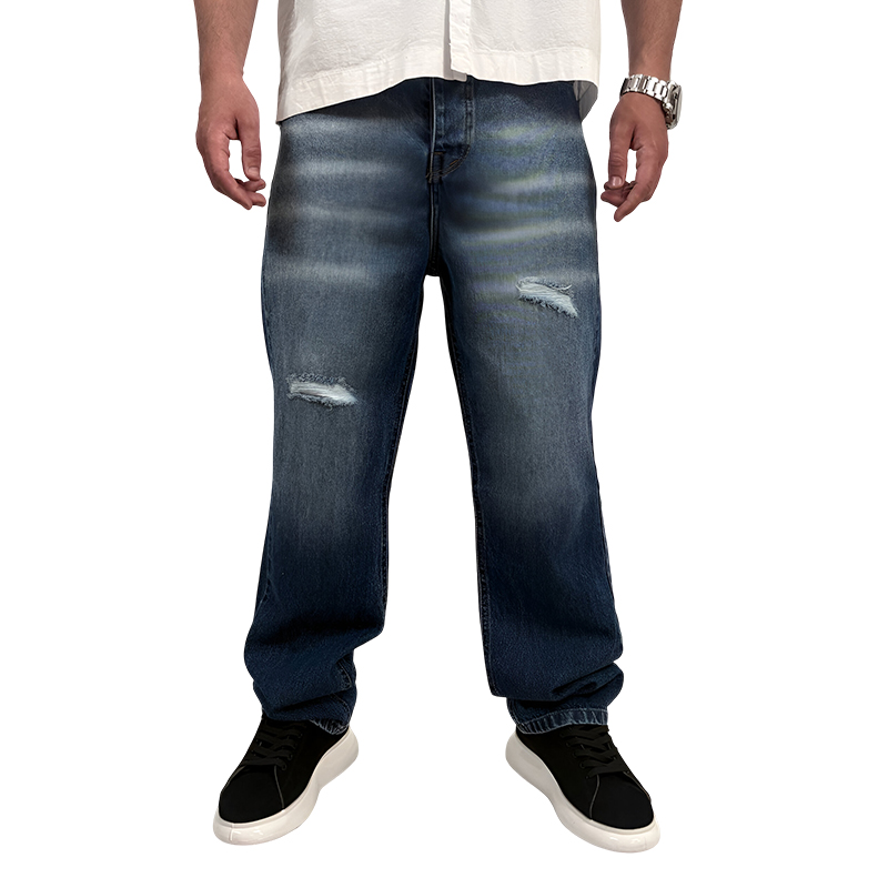 شلوار جین بگ مردانه آبی مدل براش | خرید انواع شلوار بگ