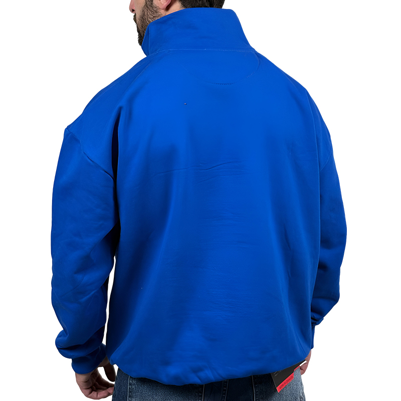 دورس مردانه یقه نیم زیپ آبی طرح ساده | دورس نیم زیپ ساده آبی