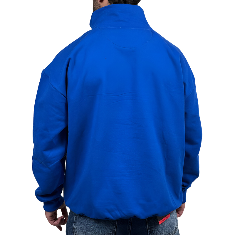 دورس مردانه یقه نیم زیپ آبی طرح ساده | دورس نیم زیپ ساده آبی