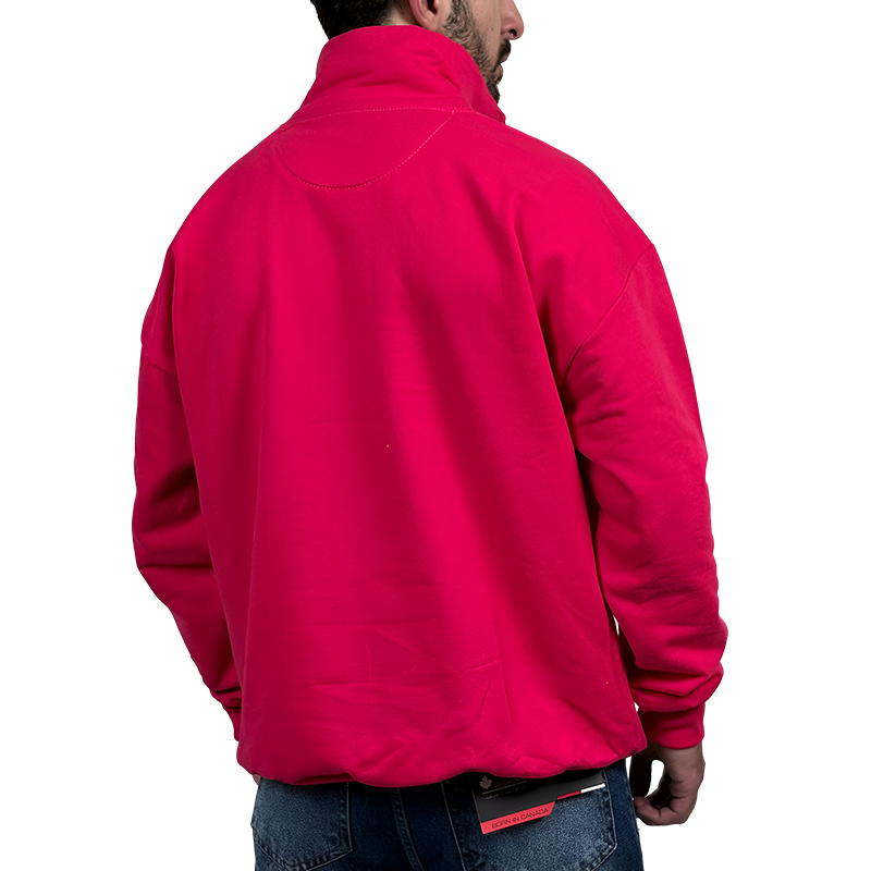 دورس مردانه یقه نیم زیپ صورتی طرح ساده | دورس نیم زیپ صورتی ساده