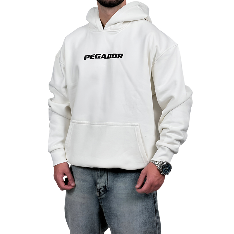 خرید هودی پنبه سه نخ سفید مدل پگادور | هودی وارداتی با کیفیت دوخت ایران