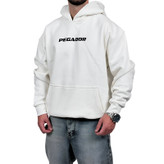 خرید هودی پنبه سه نخ سفید مدل پگادور | هودی وارداتی با کیفیت دوخت ایران