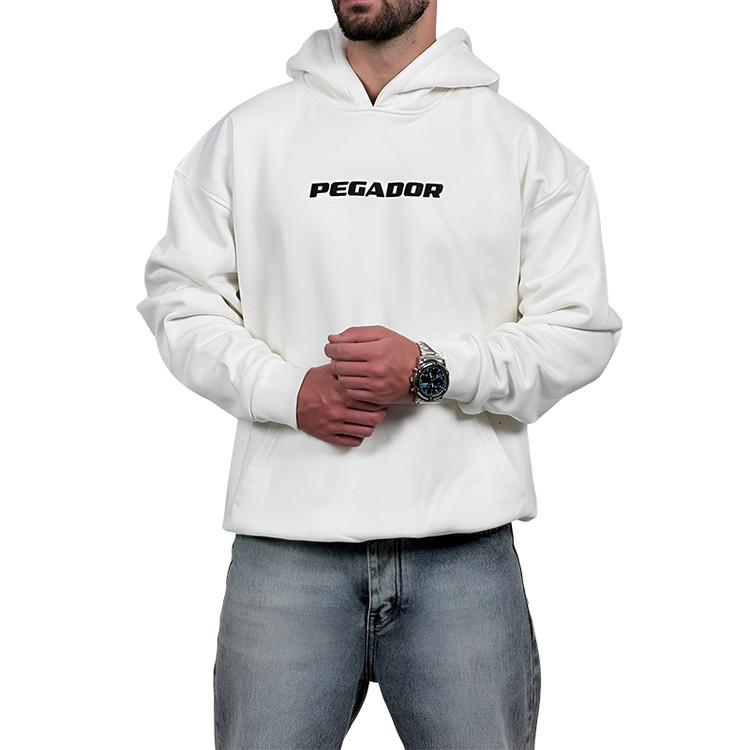 خرید هودی پنبه سه نخ سفید مدل پگادور | هودی وارداتی با کیفیت دوخت ایران