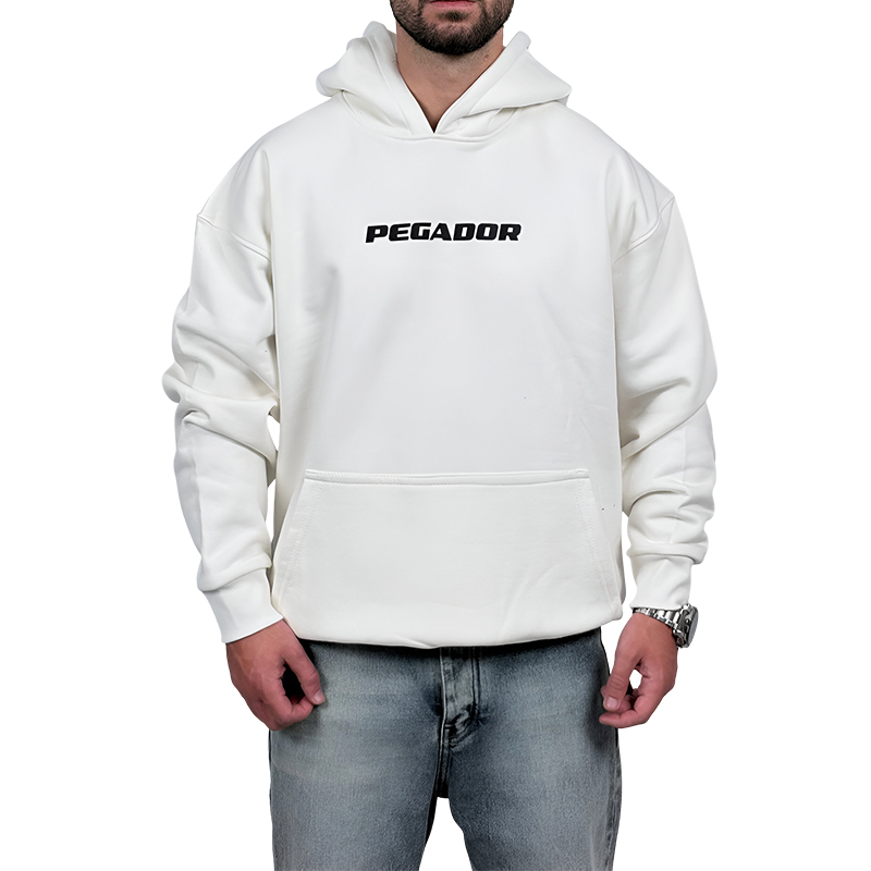 خرید هودی پنبه سه نخ سفید مدل پگادور | هودی وارداتی با کیفیت دوخت ایران