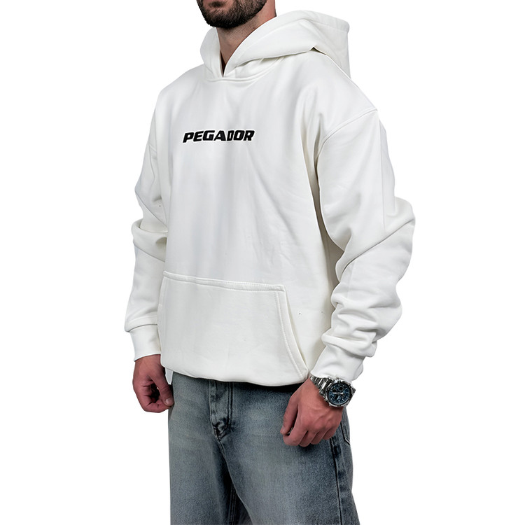 خرید هودی پنبه سه نخ سفید مدل پگادور | هودی وارداتی با کیفیت دوخت ایران