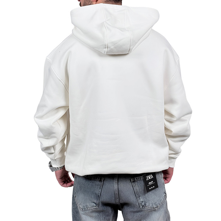 خرید هودی پنبه سه نخ سفید مدل پگادور | هودی وارداتی با کیفیت دوخت ایران