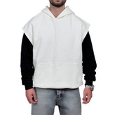 هودی وست سه نخ سفید طرح ساده