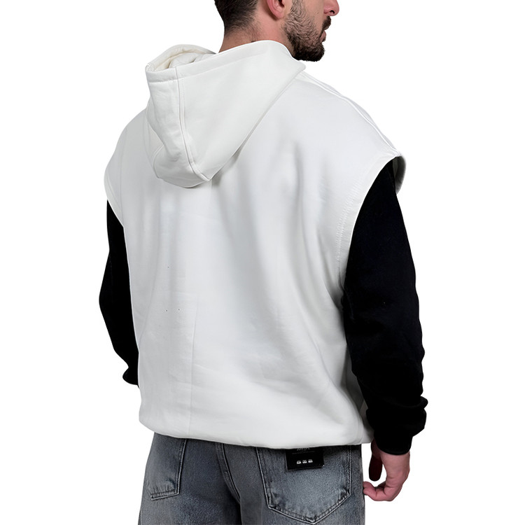 هودی وست سه نخ سفید طرح ساده