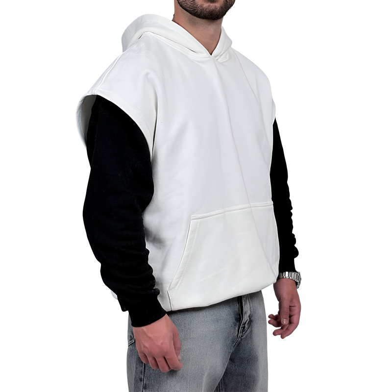 هودی وست سه نخ سفید طرح ساده