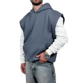 هودی وست سه نخ طوسی طرح ساده | وست هودی ساده طوسی