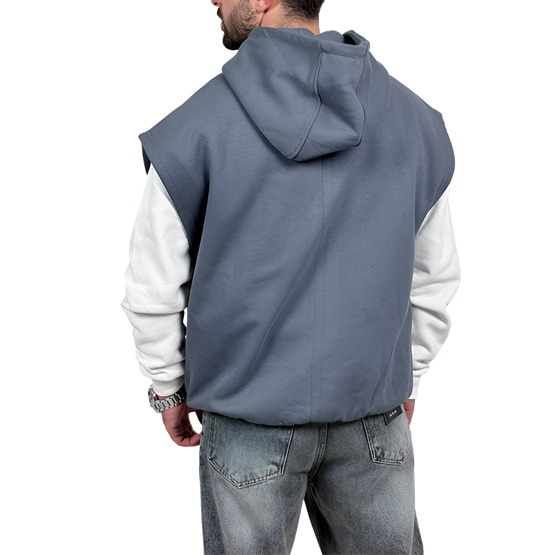 هودی وست سه نخ طوسی طرح ساده | وست هودی ساده طوسی