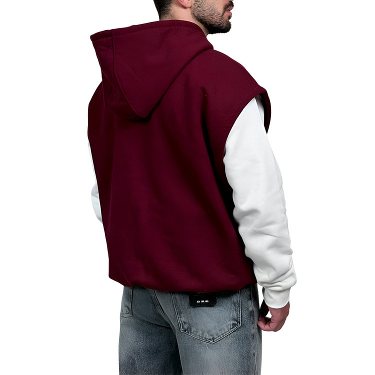 هودی وست سه نخ جگری طرح ساده | وست در وایت رز