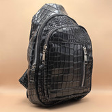 بادی بگ چرم مشکی مدل پوستی | خرید بادی بگ چرم طرحدار