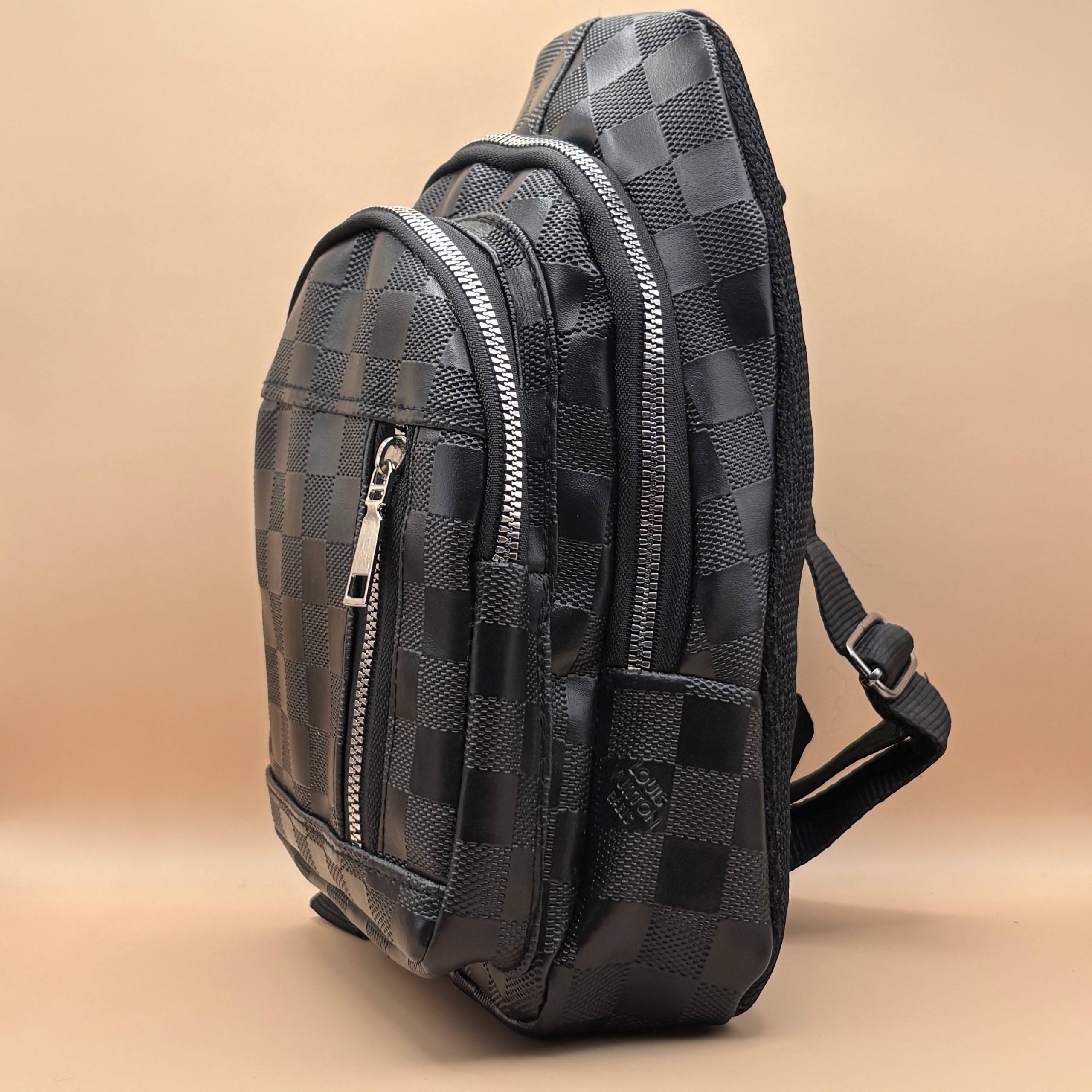 بادی بگ چرم مشکی مدل شطرنچی | بادی بگ چرم زیر قیمت بازار