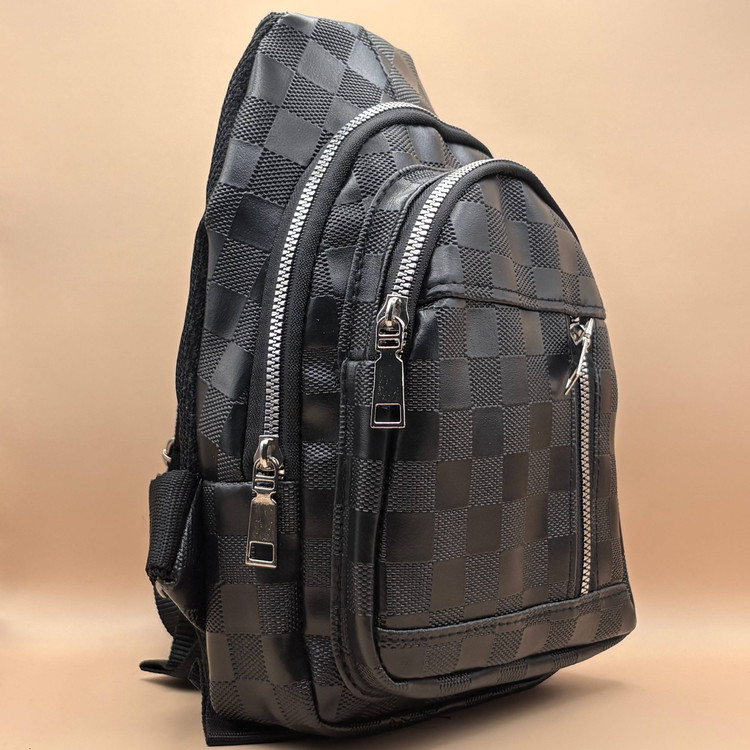 بادی بگ چرم مشکی مدل شطرنچی | خرید بادی بگ در اردبیل