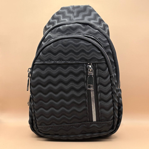 بادی بگ چرم مشکی طرح موج دار