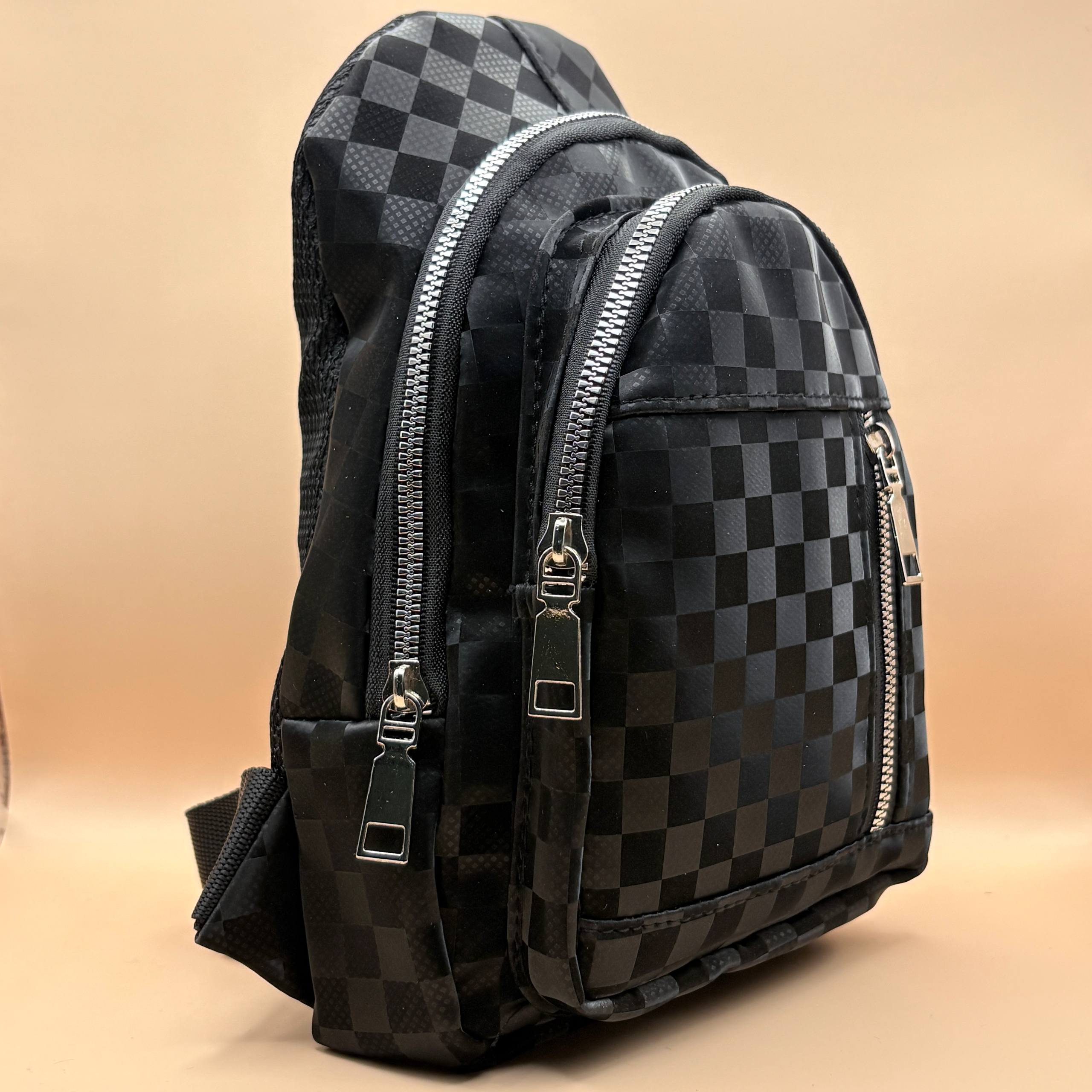 بادی بگ چرم مشکی طرح شطرنجی