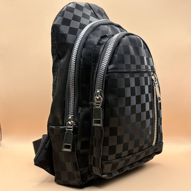 بادی بگ چرم مشکی طرح شطرنجی