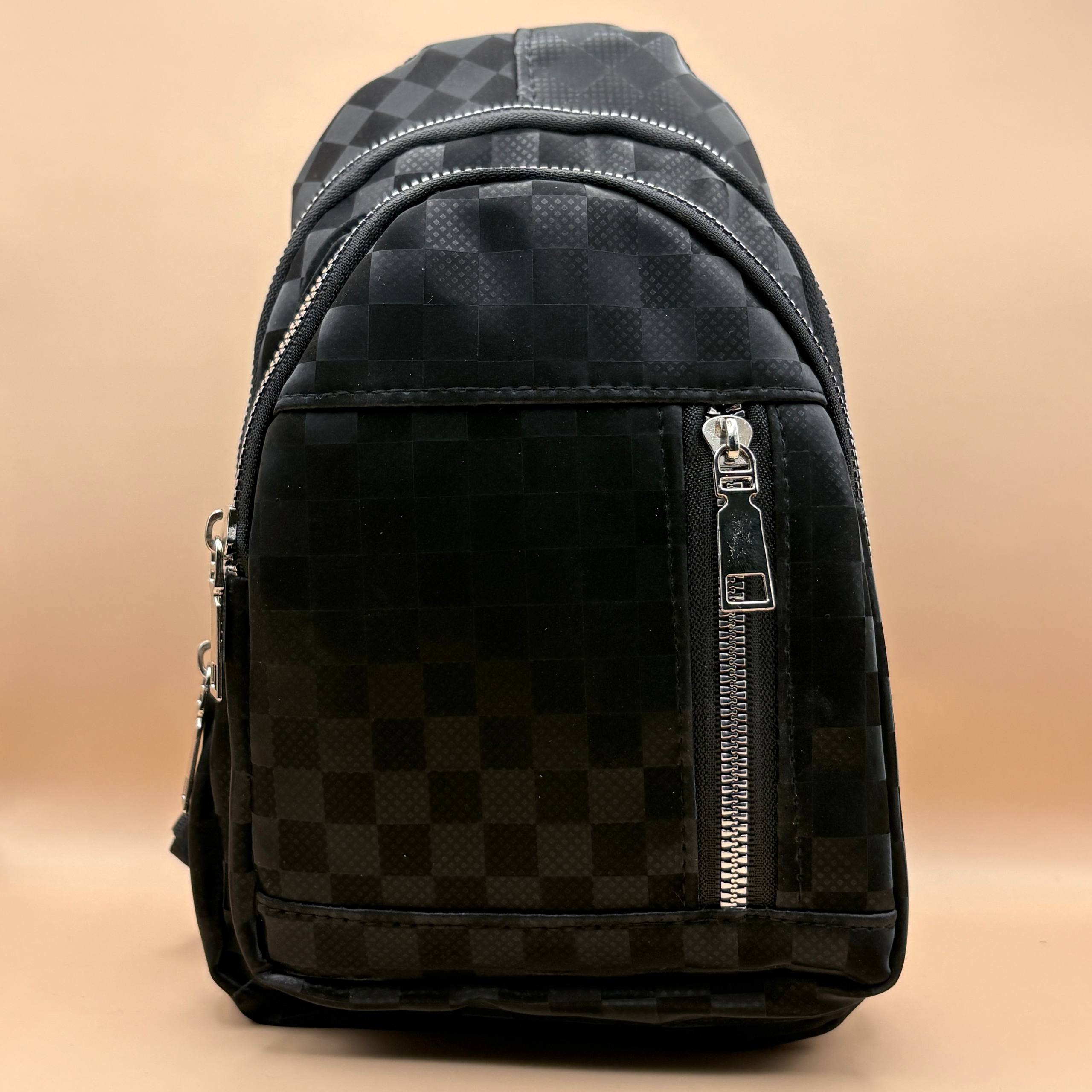 بادی بگ چرم مشکی طرح شطرنجی