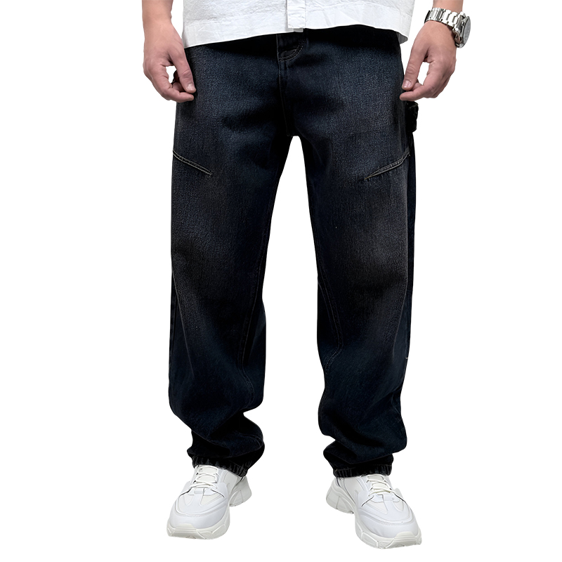 شلوار جین بگ مردانه آبی مدل ساده