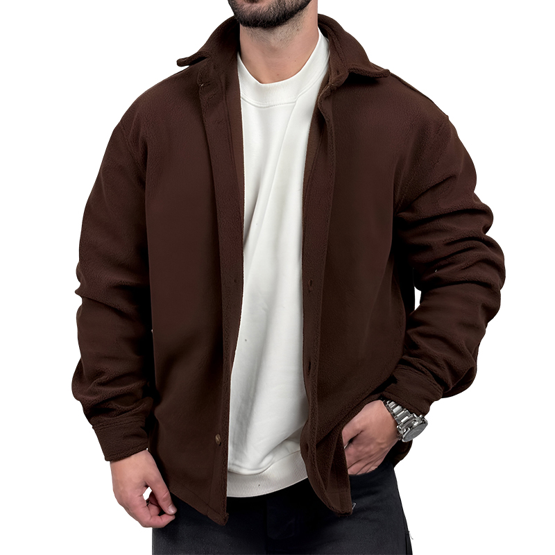 پیراهن مردانه کتی قهوه ای موکا مدل ساده